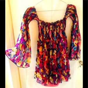 *Betsey Johnson* Rare bohemian off the shoulder top- size Medium.